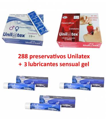 Súper oferta de 2 cajas condones Unilatex - caja de 144 unidades a elegir + 3 Lubricantes