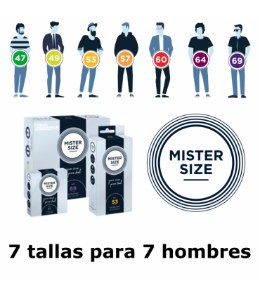 Mister Size 69 mm 10 Unidades 7 tallas diferentes