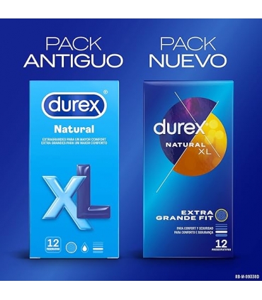 Condón Durex Natural XL 12 Unidades Pack nuevo pack antiguo