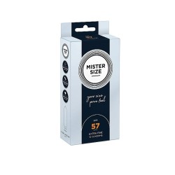 Mister Size Pure Feel Extra Fino 57 mm - Aumenta Tu Placer con 10 Unidades