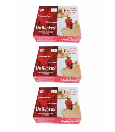 Condones Unilatex 3 cajas de 144 unidades cada una