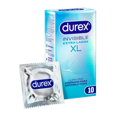 Preservativos Durex Invisible XL ultrafinos con anchura nominal de 57 mm