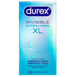 Durex Invisible XL Ultra Fino caja de 10 preservativos talla grande