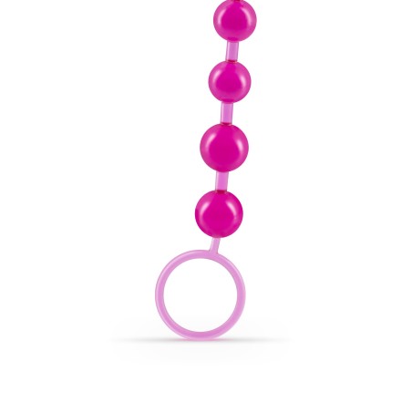 Cadena anal Crushious rosa con 10 bolas progresivas y anillo de seguridad